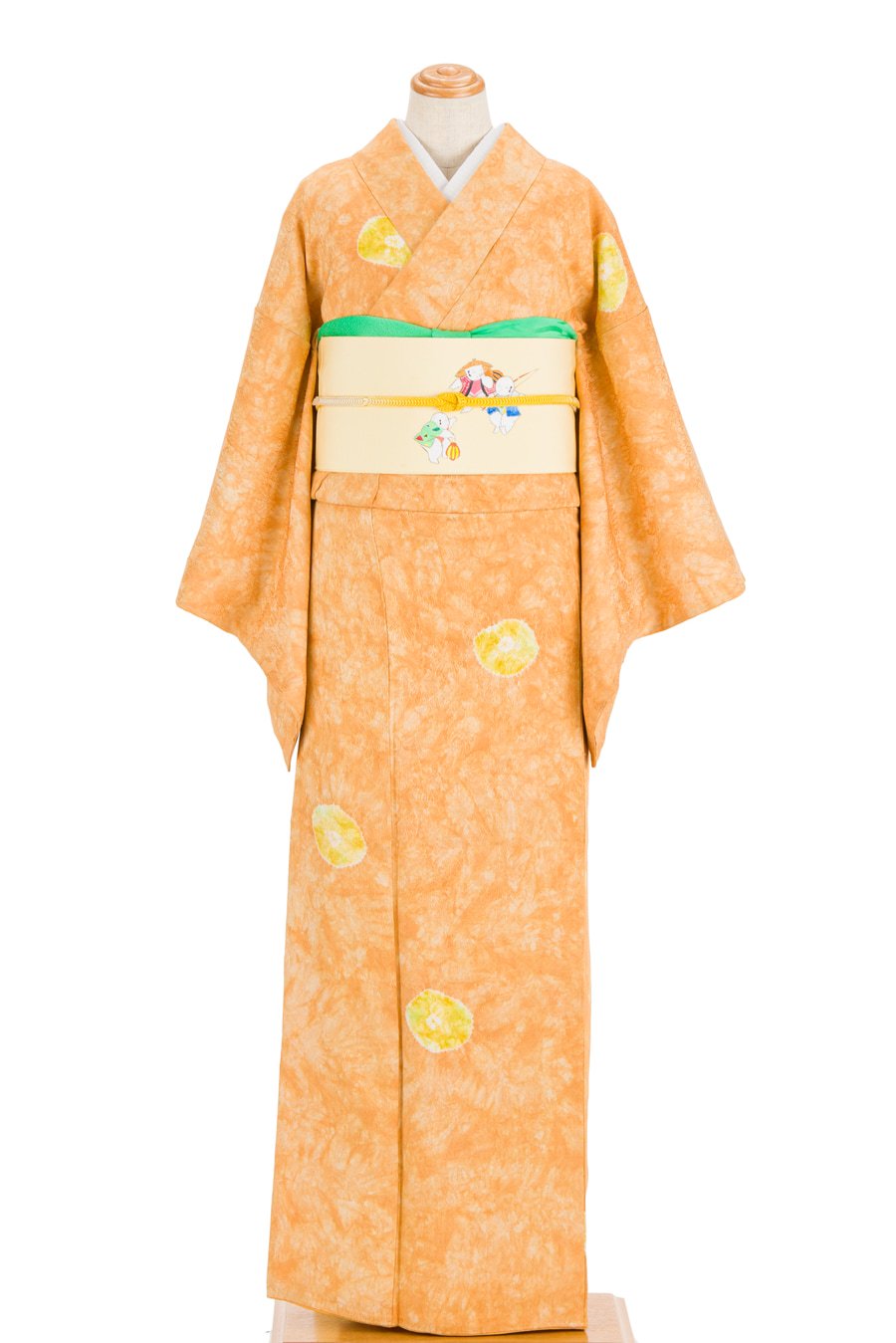 「菊地紋　絞り染めの黄色い丸」の商品画像