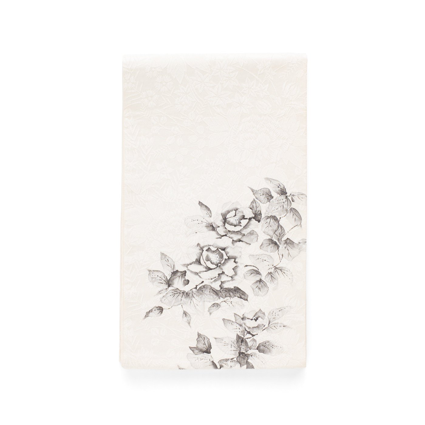 「洒落袋帯●膨れ織り　墨色の花」の商品画像