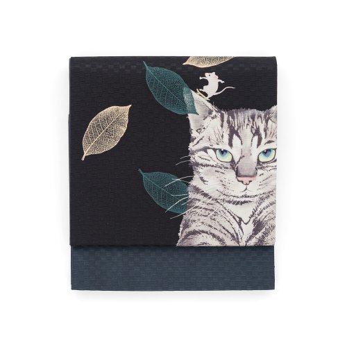 召しませ花　京袋帯　縞猫のサムネイル画像