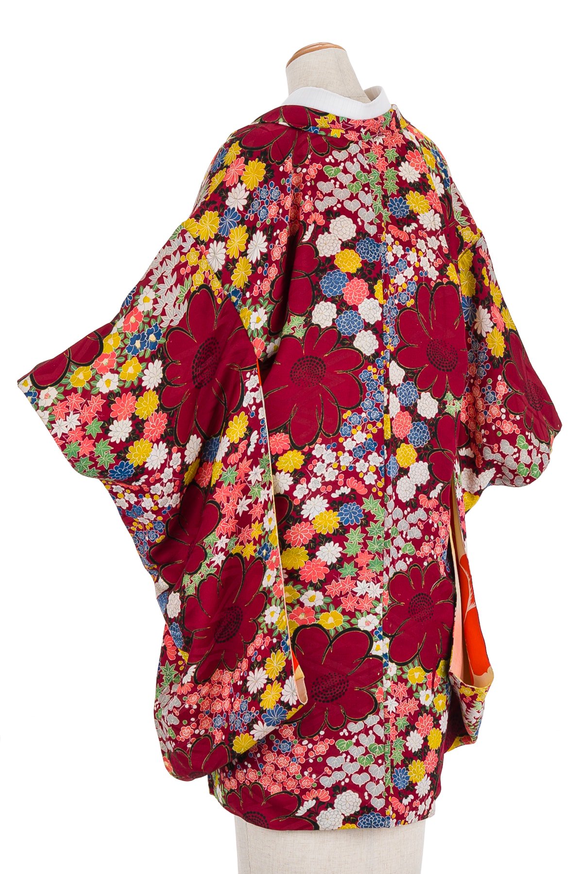 「アンティーク着物　長羽織　カラフルな花模様」の商品画像
