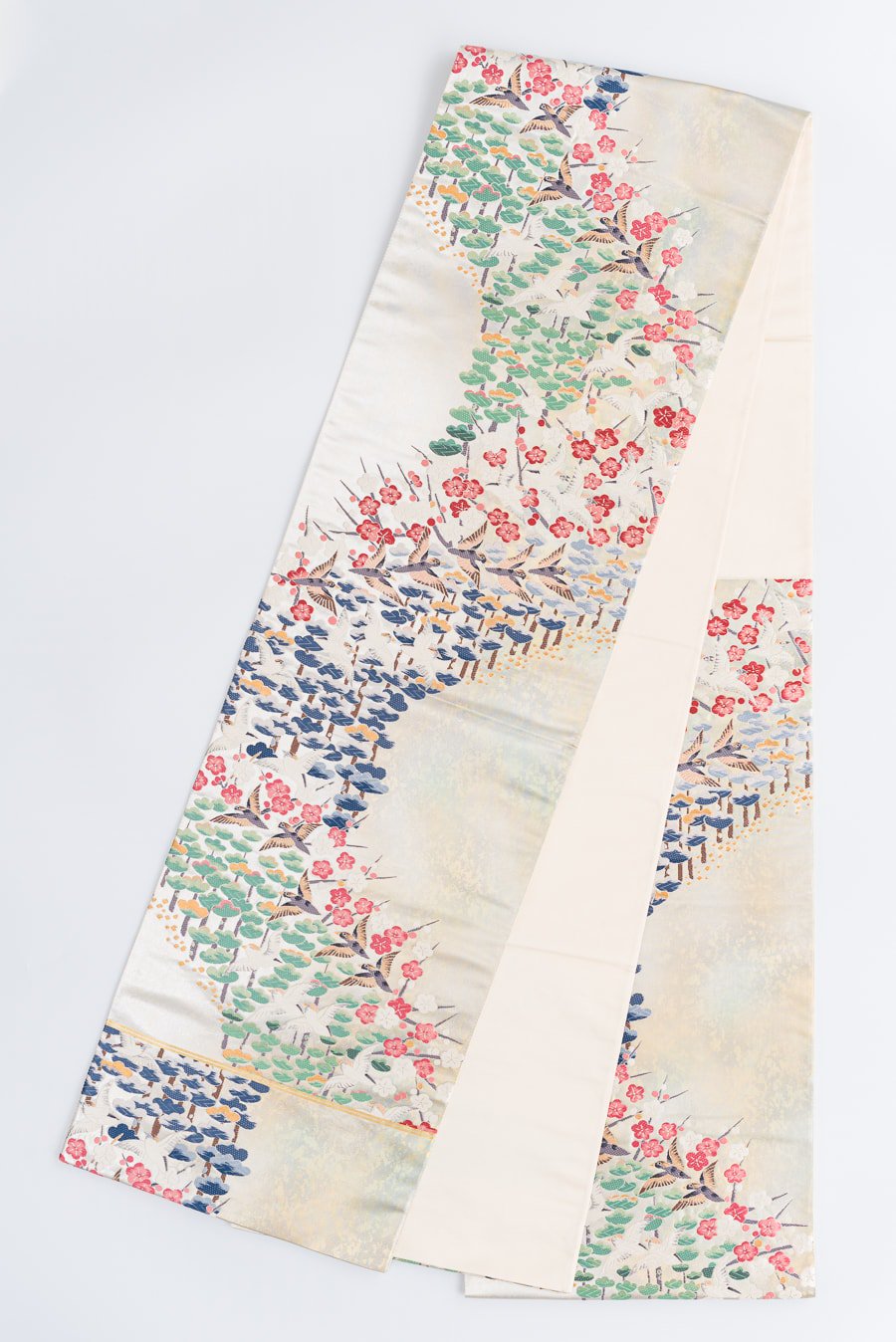 袋帯○松と梅 羽ばたく鳥 - からん::アンティーク着物・リサイクル着物