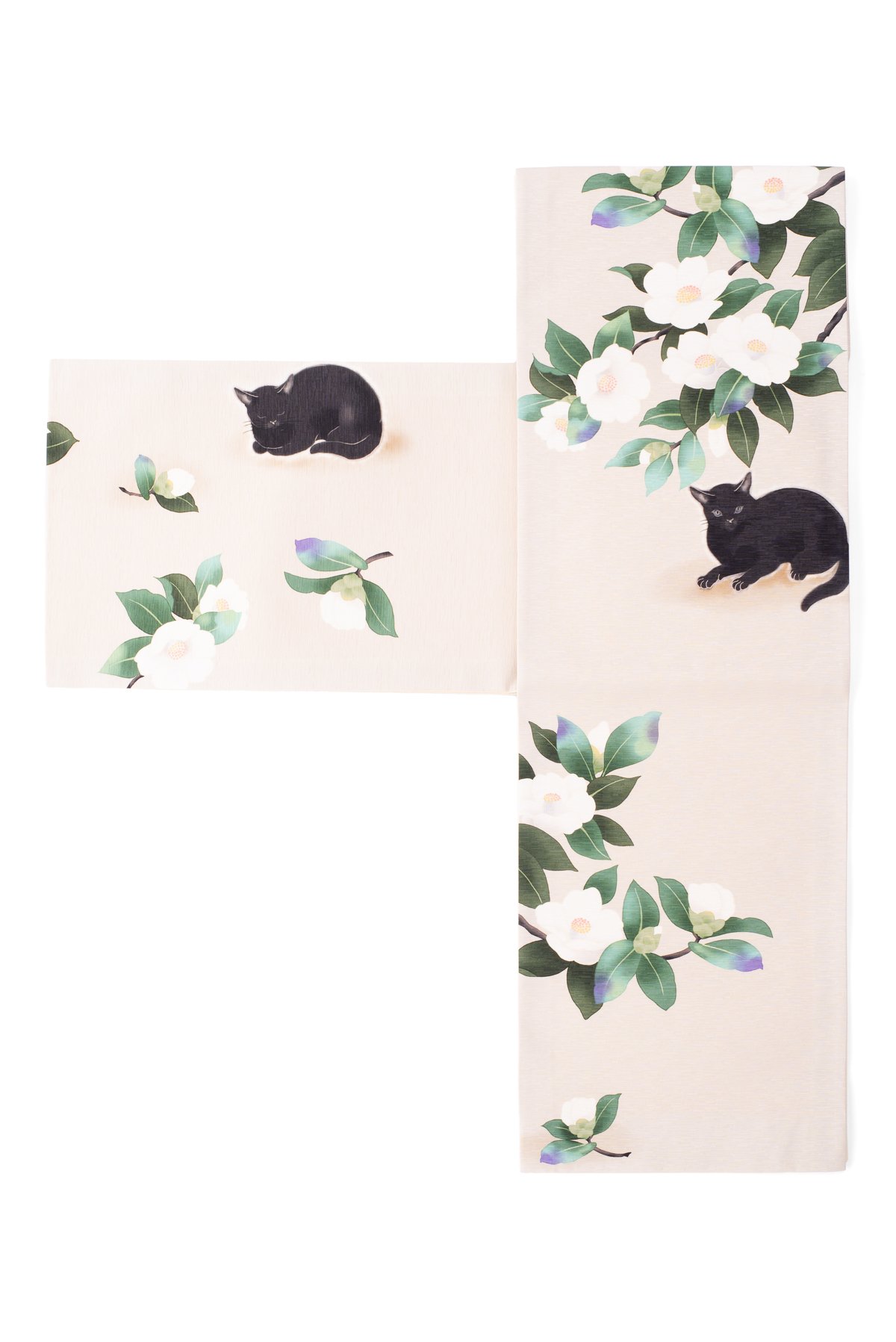 超可爱の浴衣/水着京WA・KKA　京袋帯 椿 猫十郎　黒