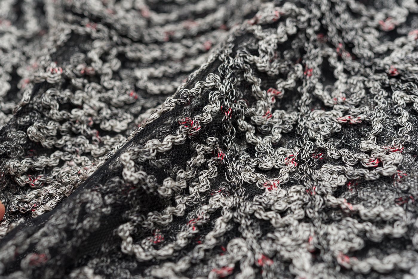 無月MUGETSU ショール 黒×グレー - からん::アンティーク着物