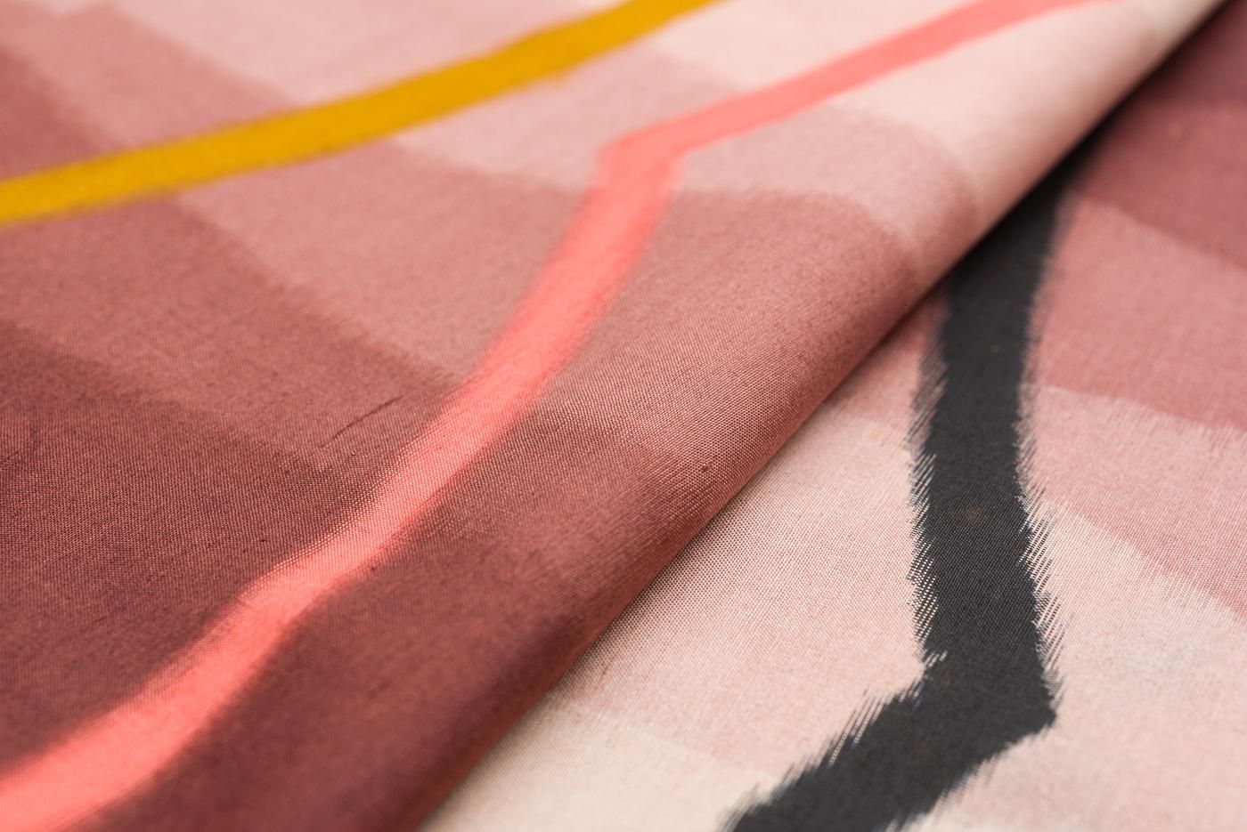 レア柄銘仙】立涌 よろけ縞【アンティーク】