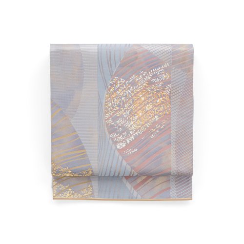 袋帯●ランダムな縞と花のサムネイル画像