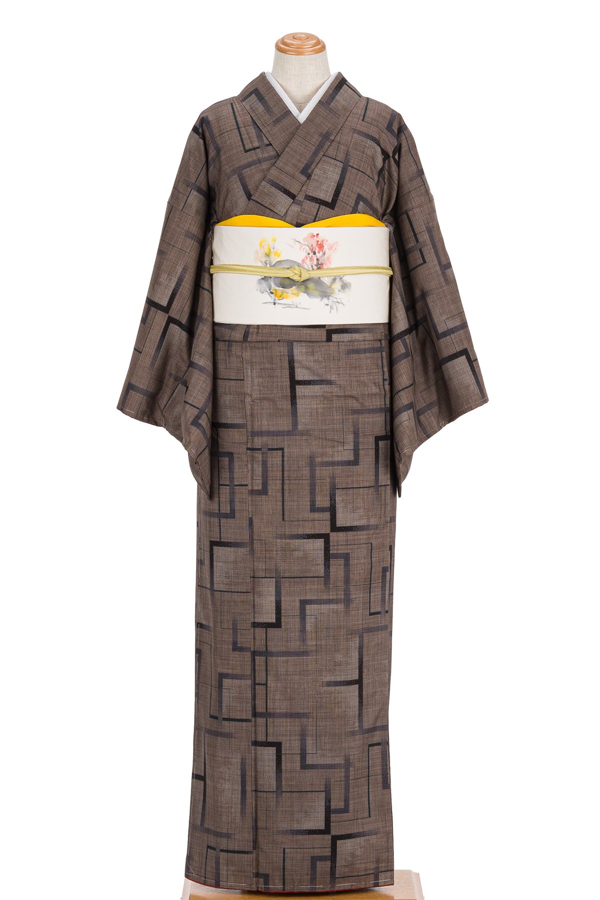 大島紬 幾何学模様 - からん::アンティーク着物・リサイクル着物の通販 