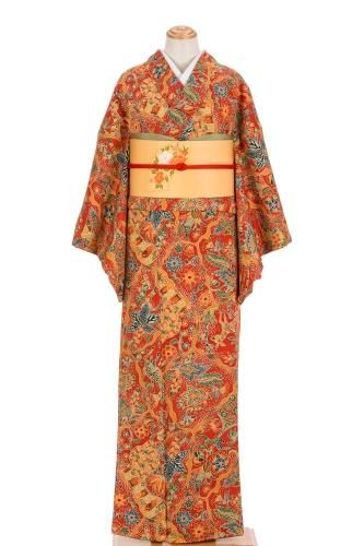 オリエンタルな紬付け下げ トールサイズ裄丈67 商品検索 - からん::アンティーク着物・リサイクル着物の通販サイト