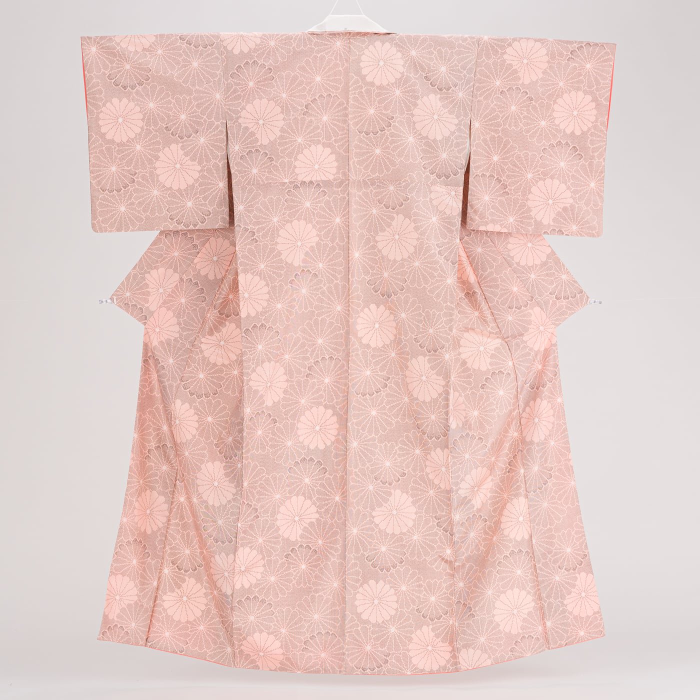 紬 ピンク色 菊尽くし - からん::アンティーク着物・リサイクル着物の 