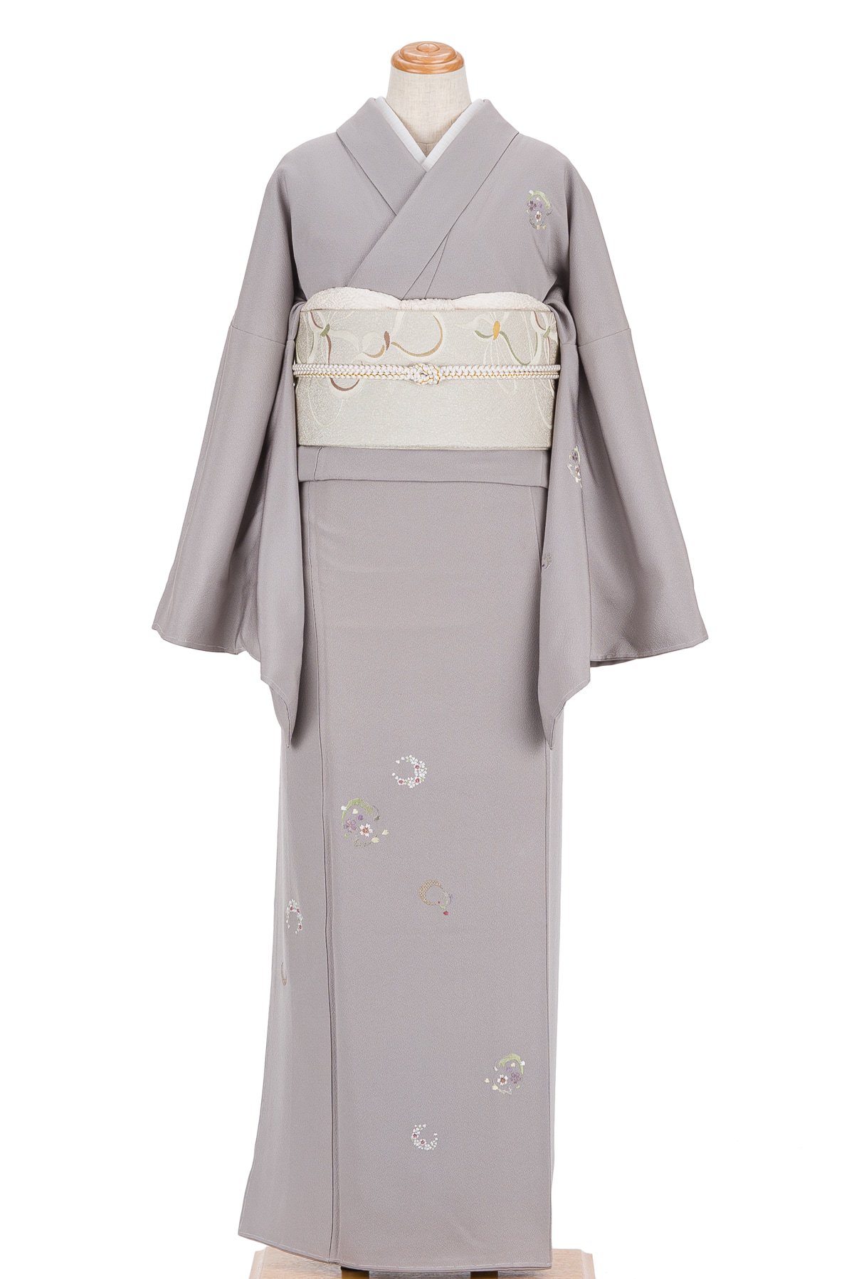 付け下げ 桜刺繍 裄長 ゆったりサイズ - からん::アンティーク着物