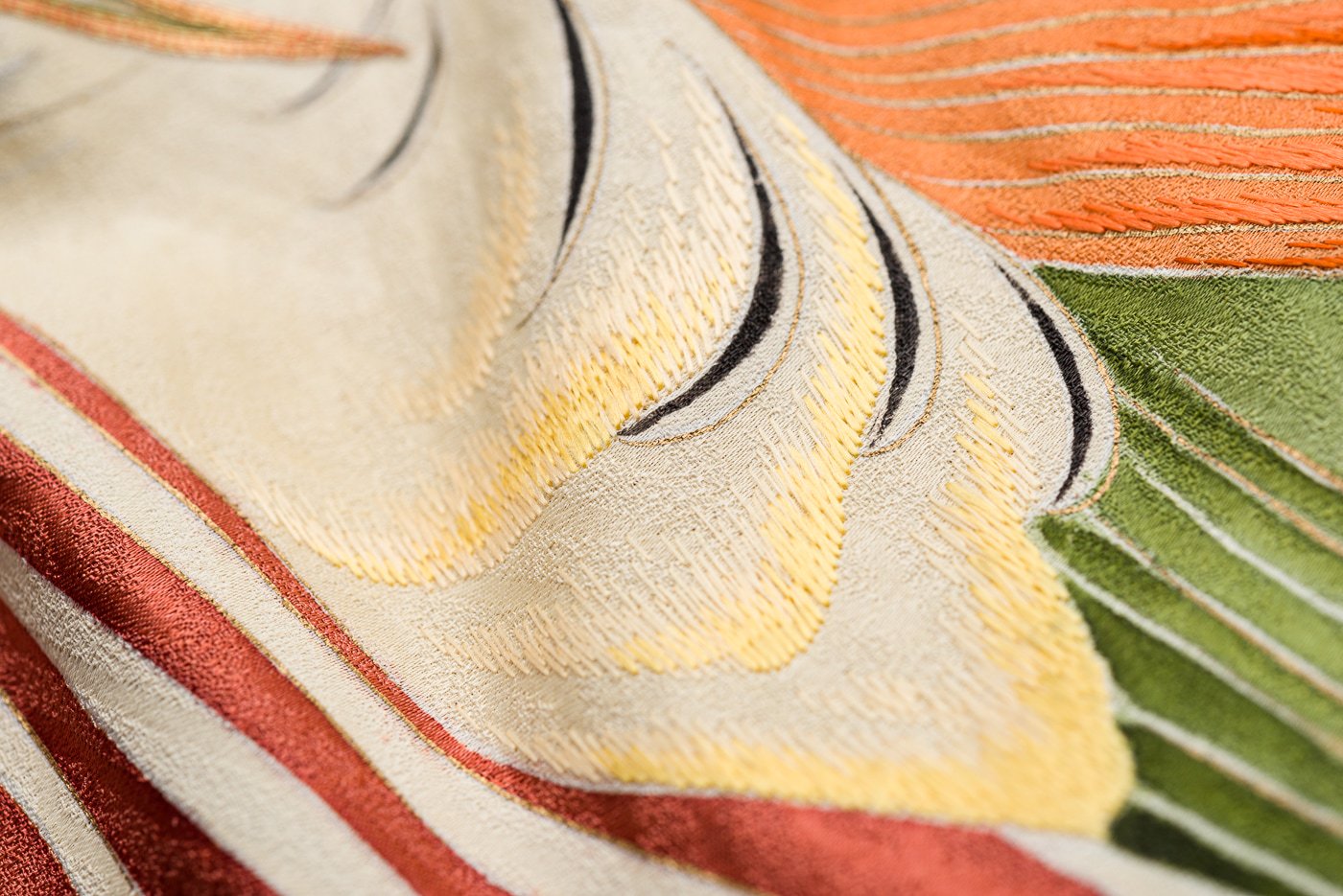 色留袖 一つ紋 おしどり - からん::アンティーク着物・リサイクル着物