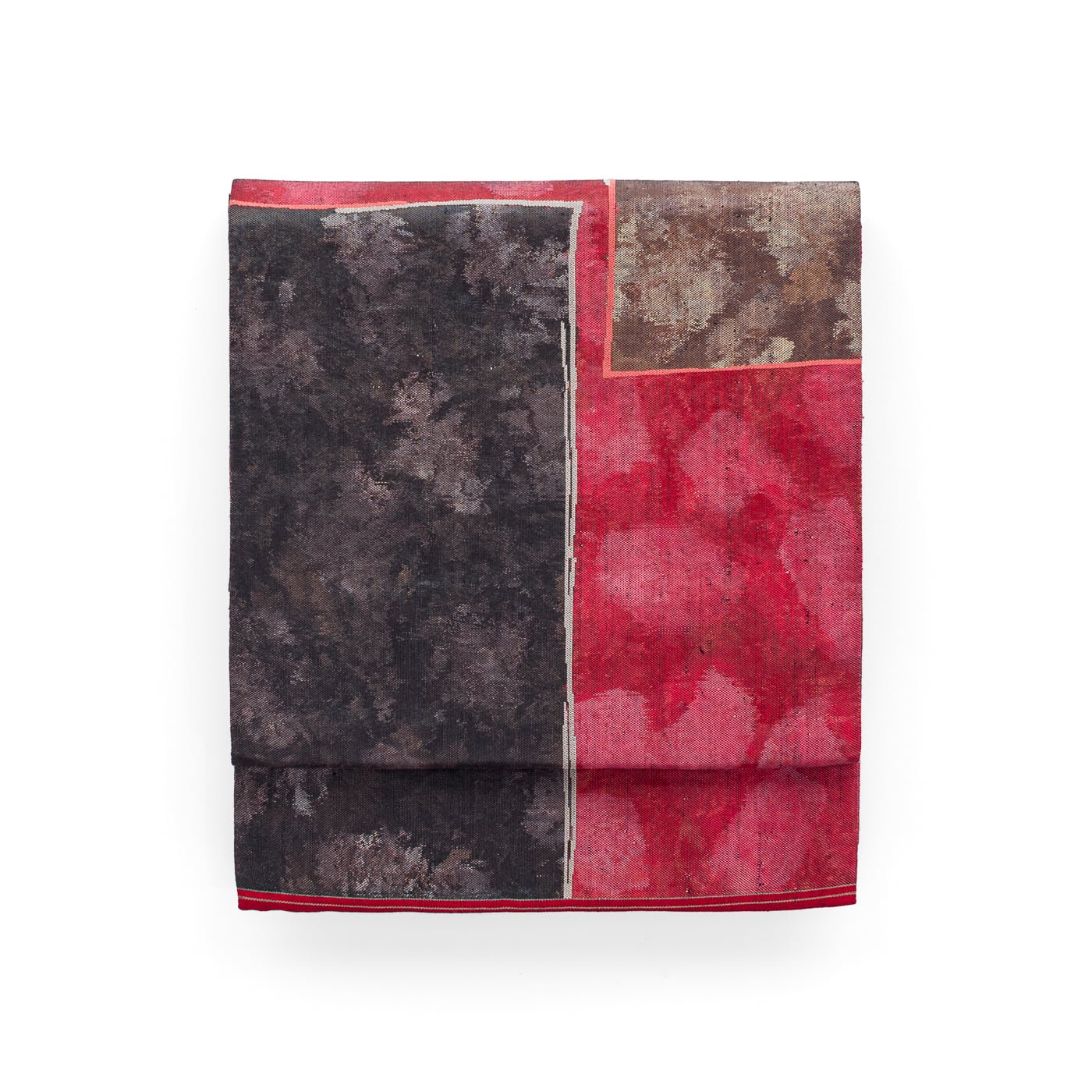 「洒落袋帯●紬　赤と焦げ茶」の商品画像