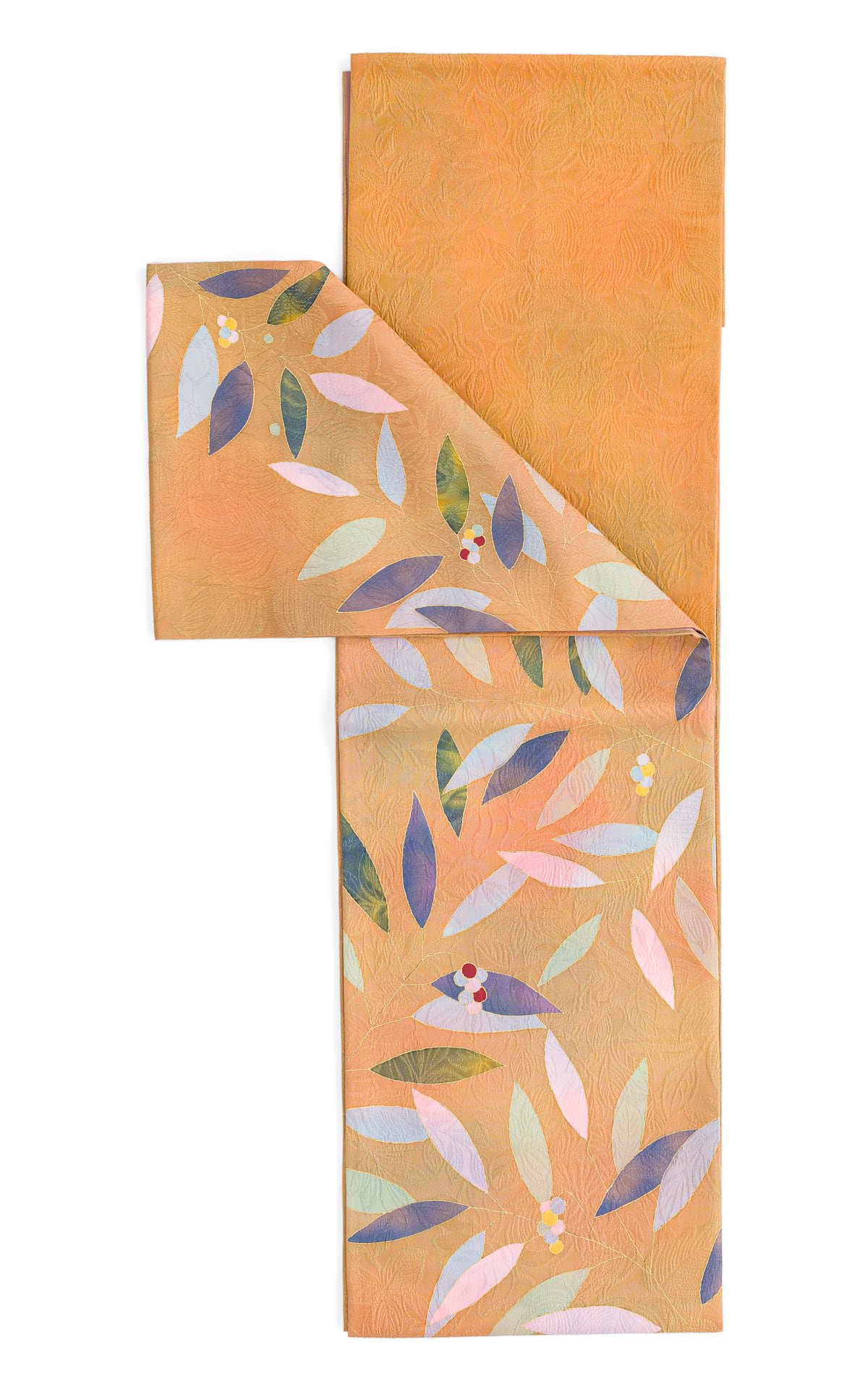 洒落袋帯○膨れ織り 葉と実 - からん::アンティーク着物・リサイクル