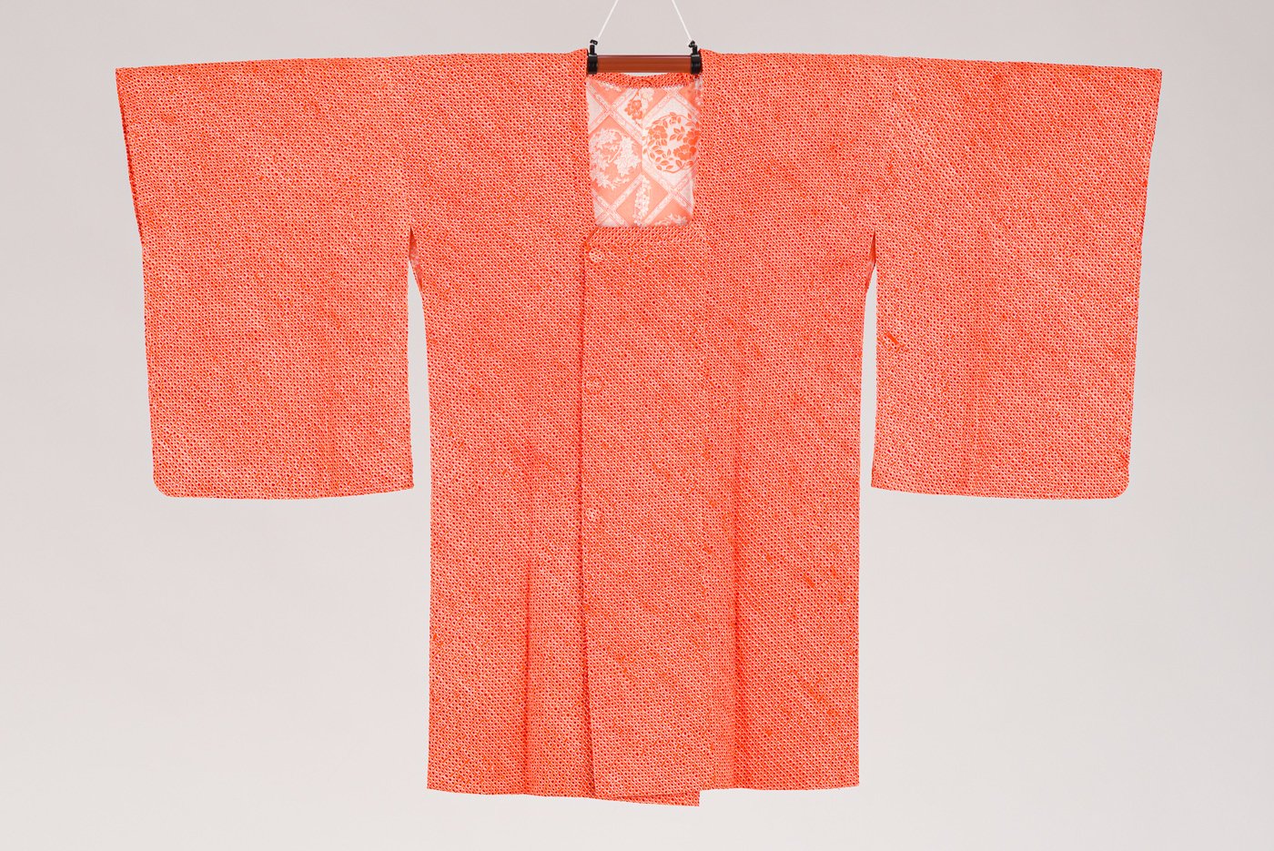 道行コート 総絞り 赤オレンジ - からん::アンティーク着物