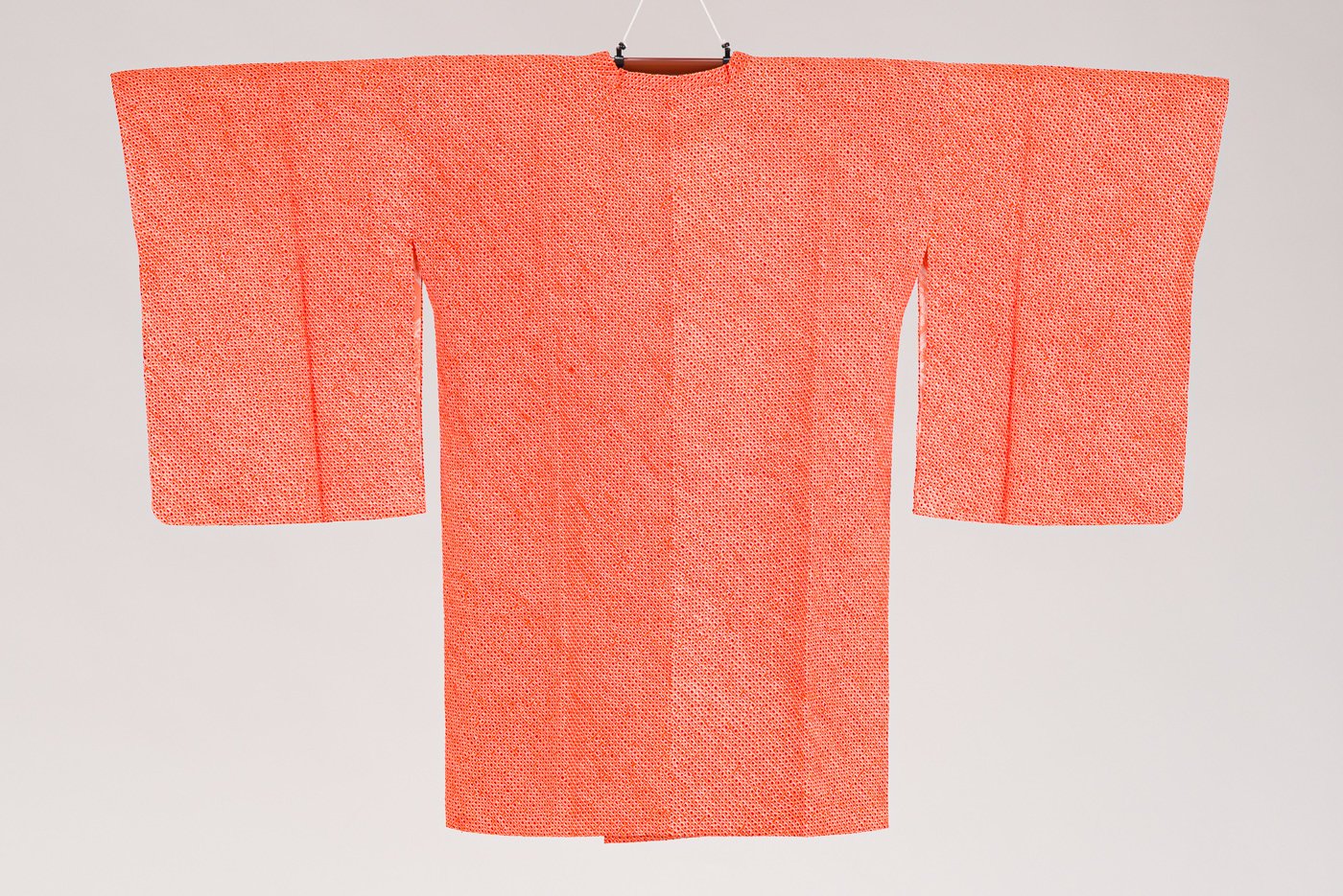 正絹　オレンジ　羽織　道行き　和装　着物