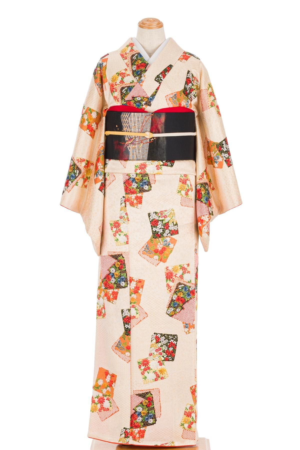 花絵札模様 - からん::アンティーク着物・リサイクル着物の通販サイト