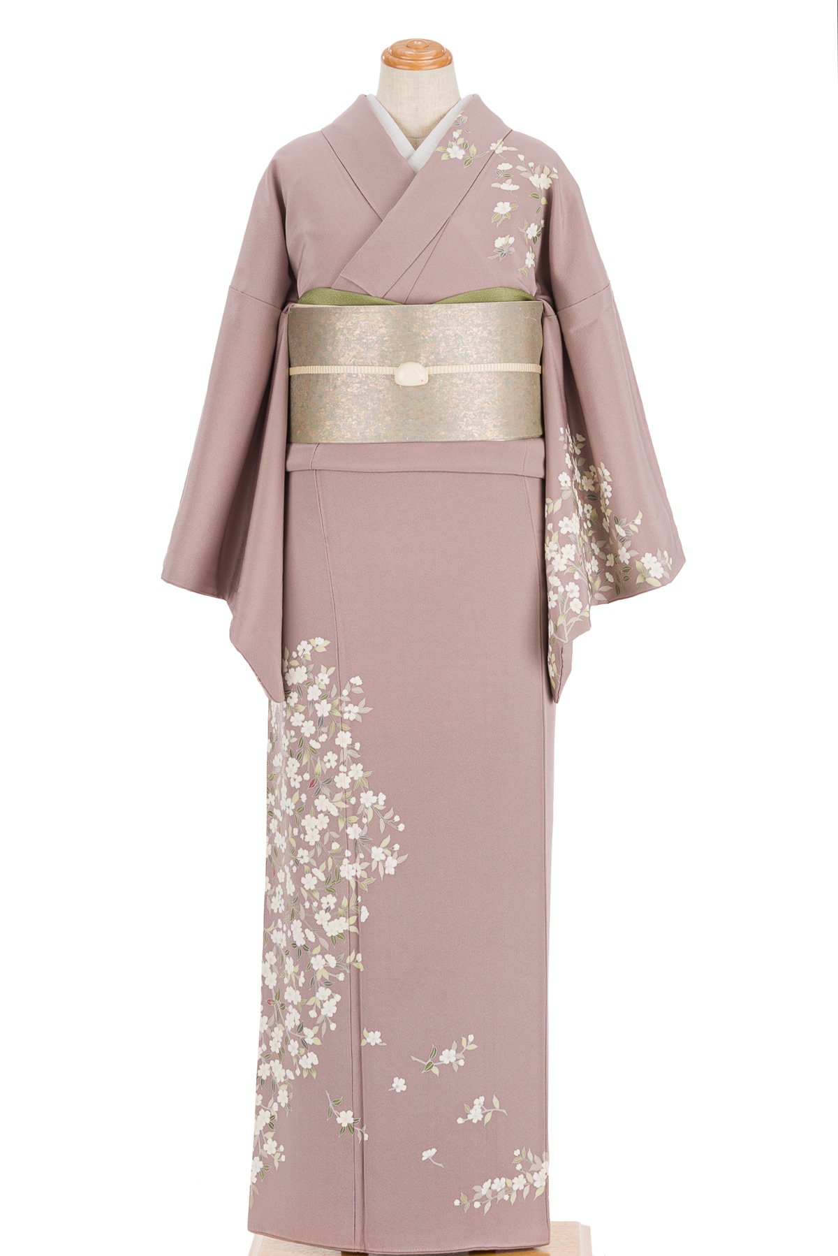 訪問着 一つ紋 桜 作家物 - からん::アンティーク着物・リサイクル着物