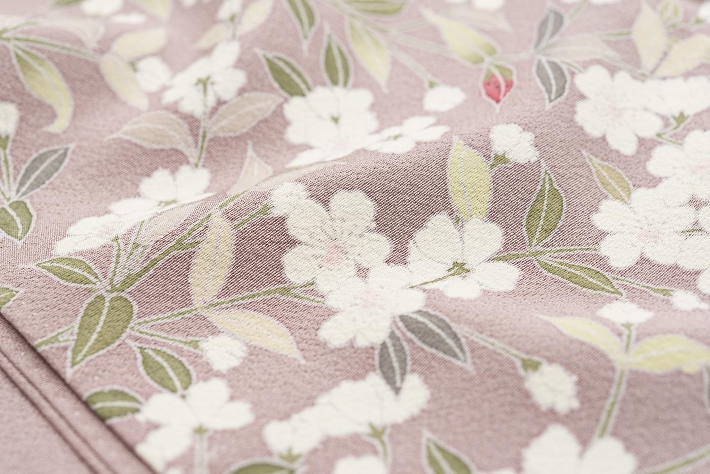 訪問着 一つ紋 桜 作家物 - からん::アンティーク着物