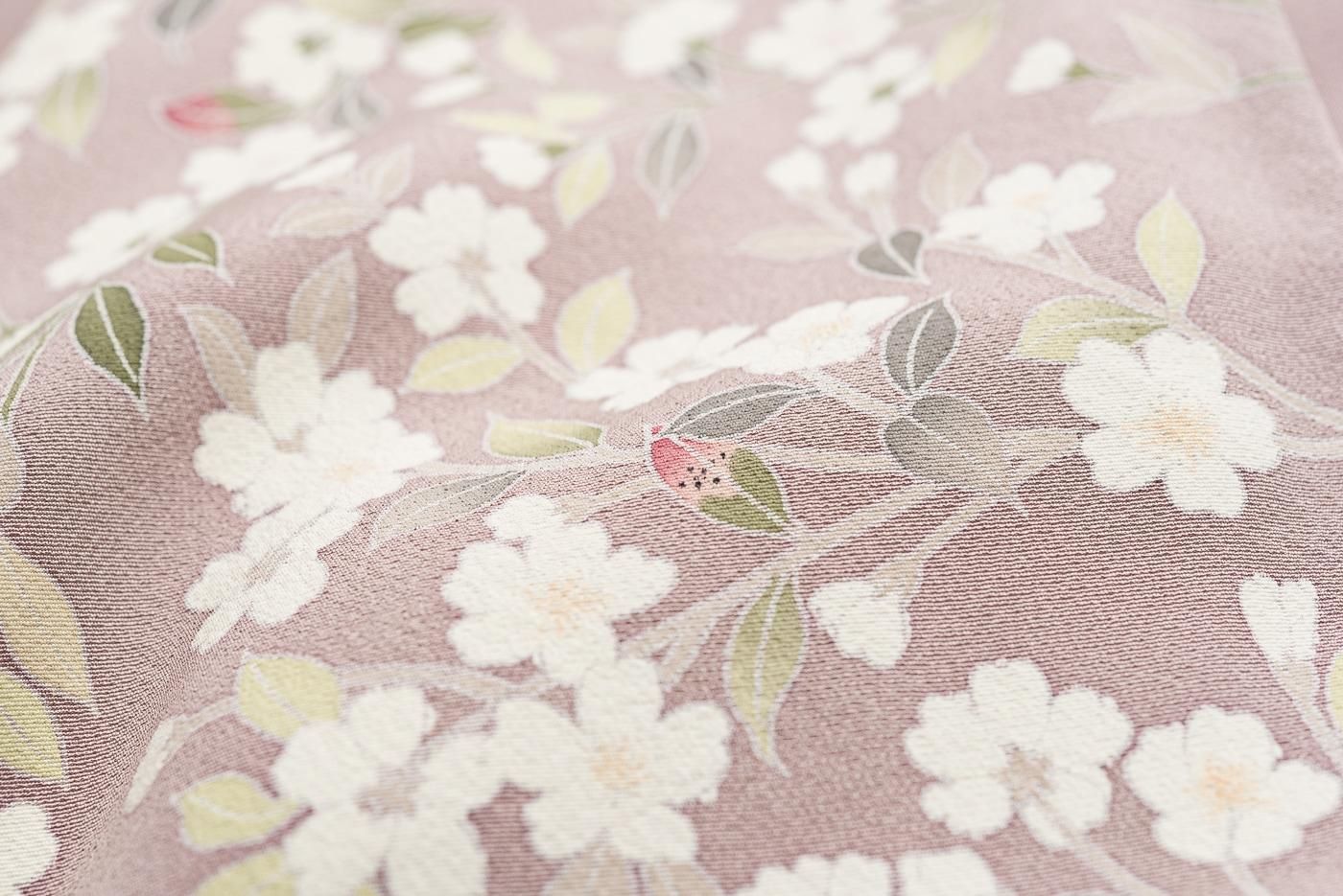 訪問着 一つ紋 桜 作家物 - からん::アンティーク着物