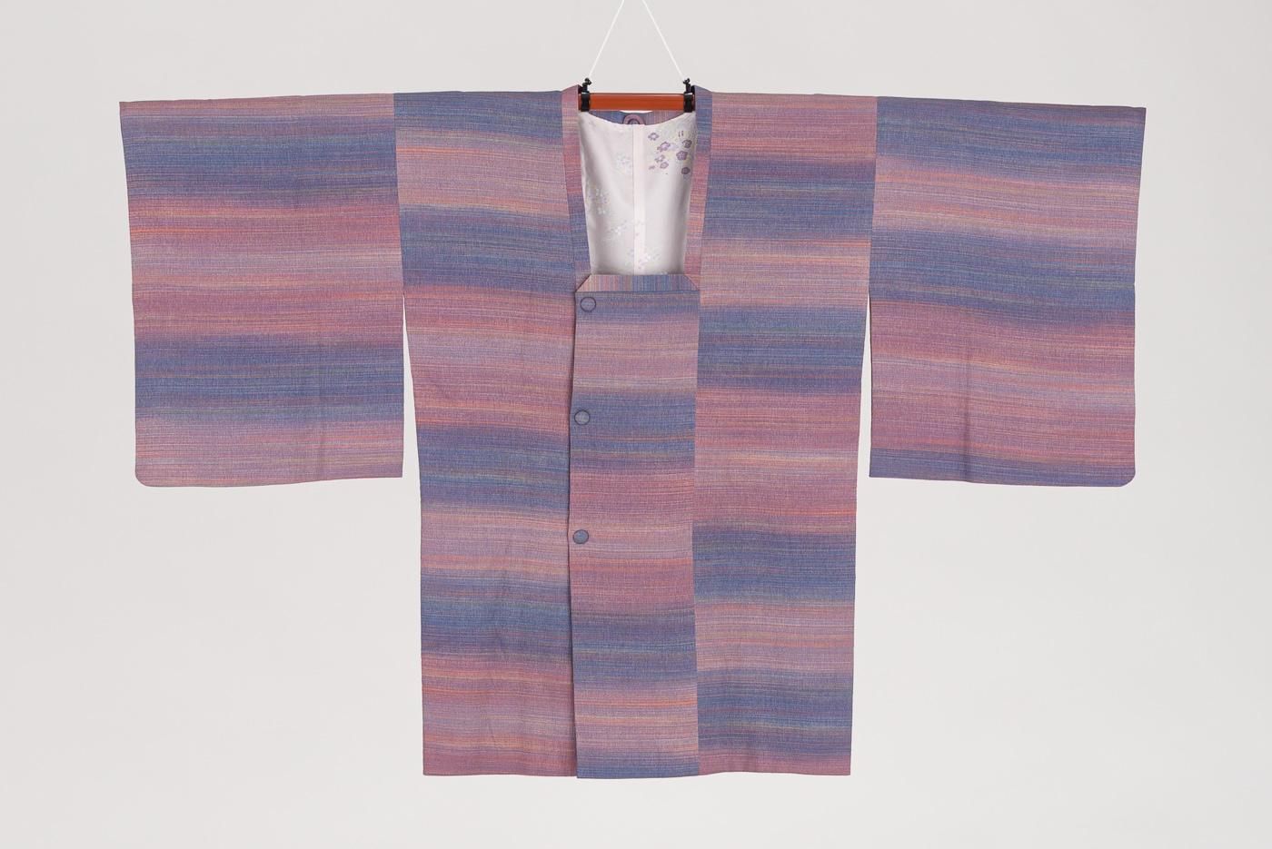 道行コート 青とピンクの市松 - からん::アンティーク着物・リサイクル