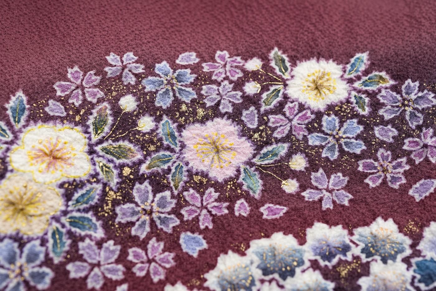 訪問着 桐屋桐屋翠山工房 花の山 - からん::アンティーク着物