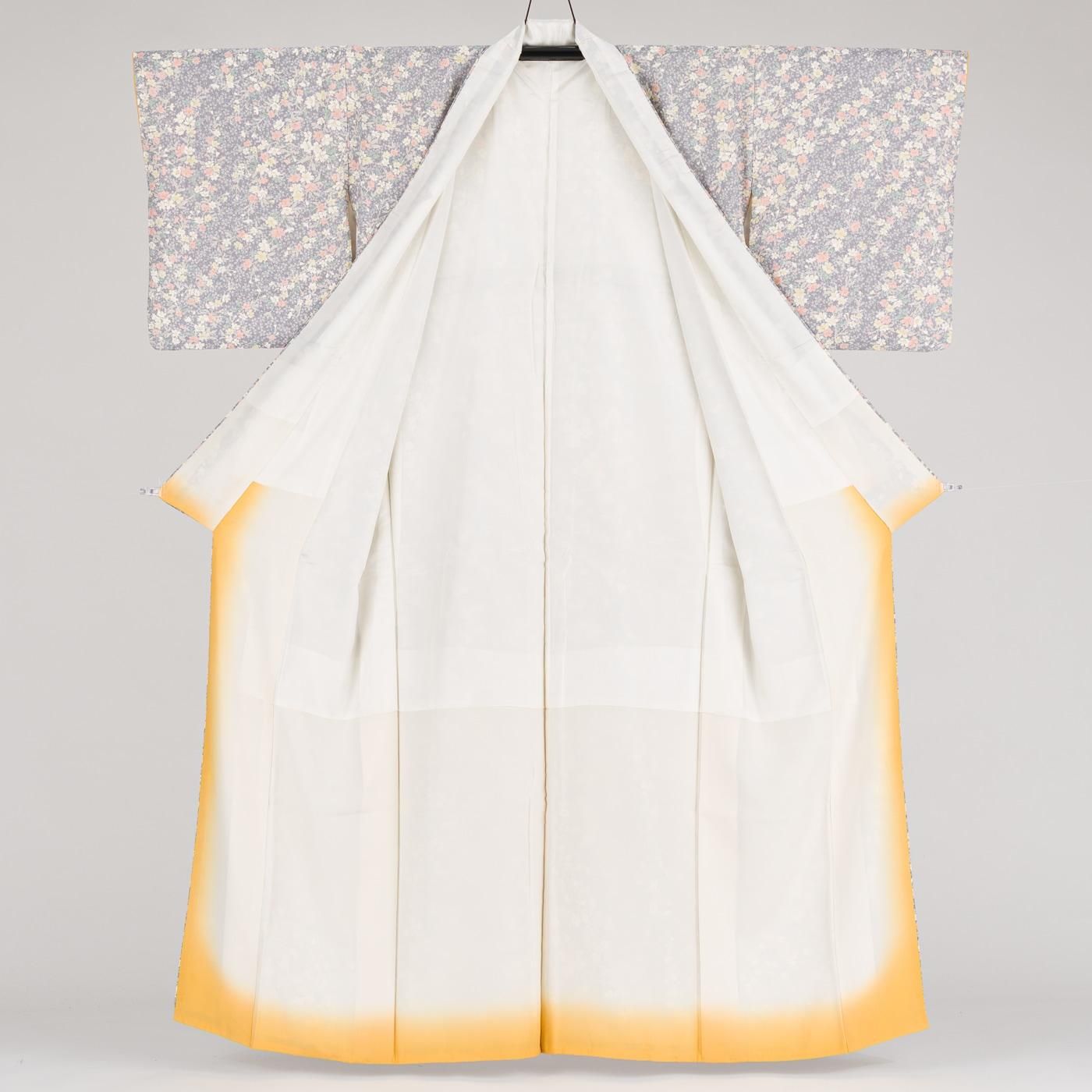 藤鼠色 桜 - からん::アンティーク着物・リサイクル着物の通販サイト