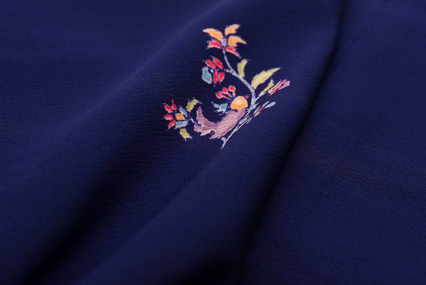 飛び柄小紋 花と小鳥 - からん::アンティーク着物・リサイクル着物の