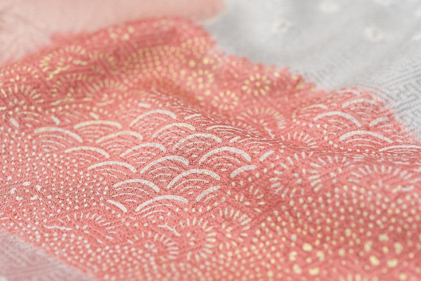 訪問着 絞り 雪輪と流水 - からん::アンティーク着物・リサイクル着物