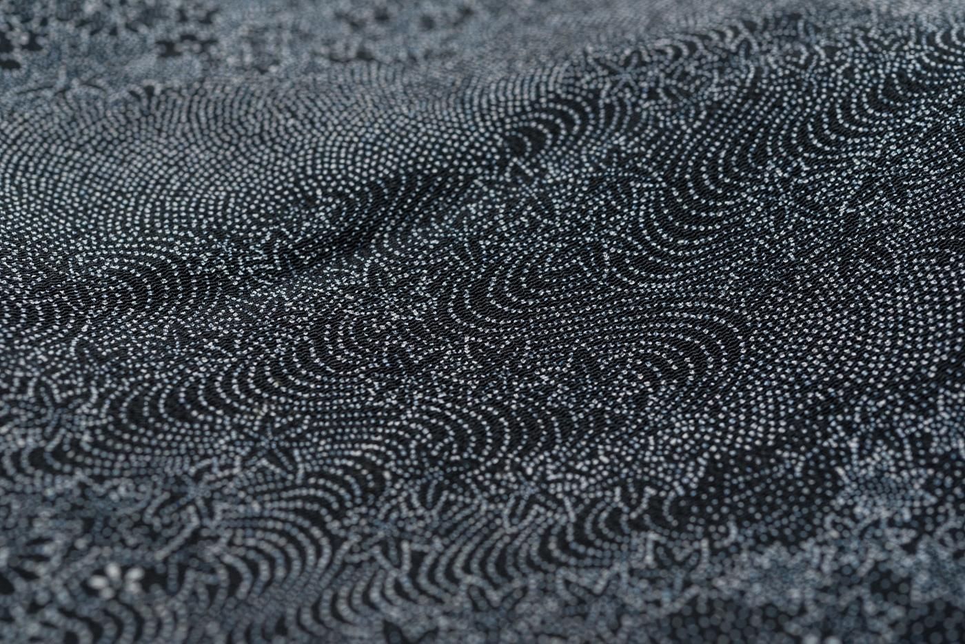 新品に近い！美品＊江戸小紋寄せ＊雲取り＊黒＆白＊着物＊トールサイズ＊１６５ｃｍ 新品に近い！美品＊江戸小紋寄せ＊雲取り＊黒＆白＊着物＊トール