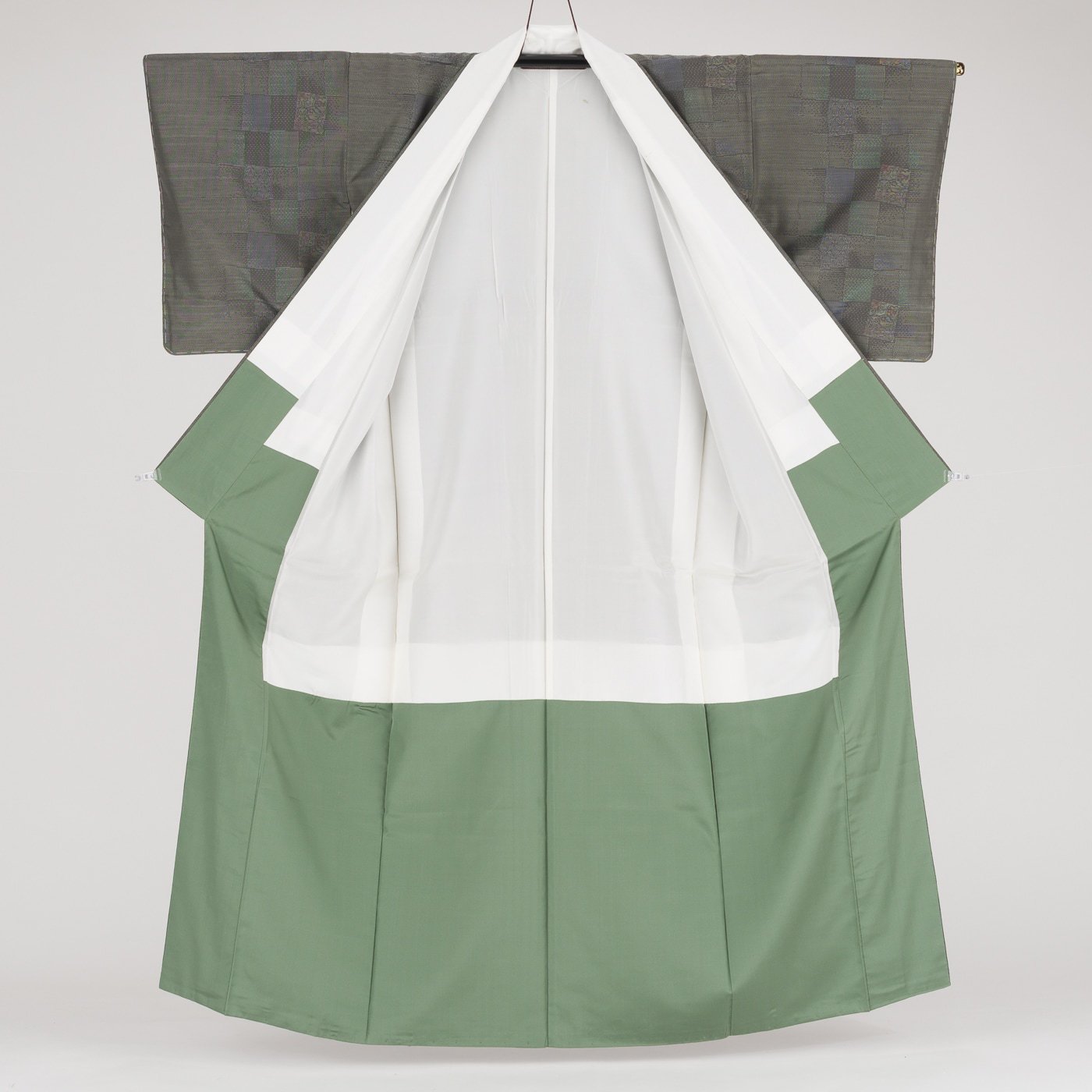 大島紬 市松と花 - からん::アンティーク着物・リサイクル着物の通販サイト