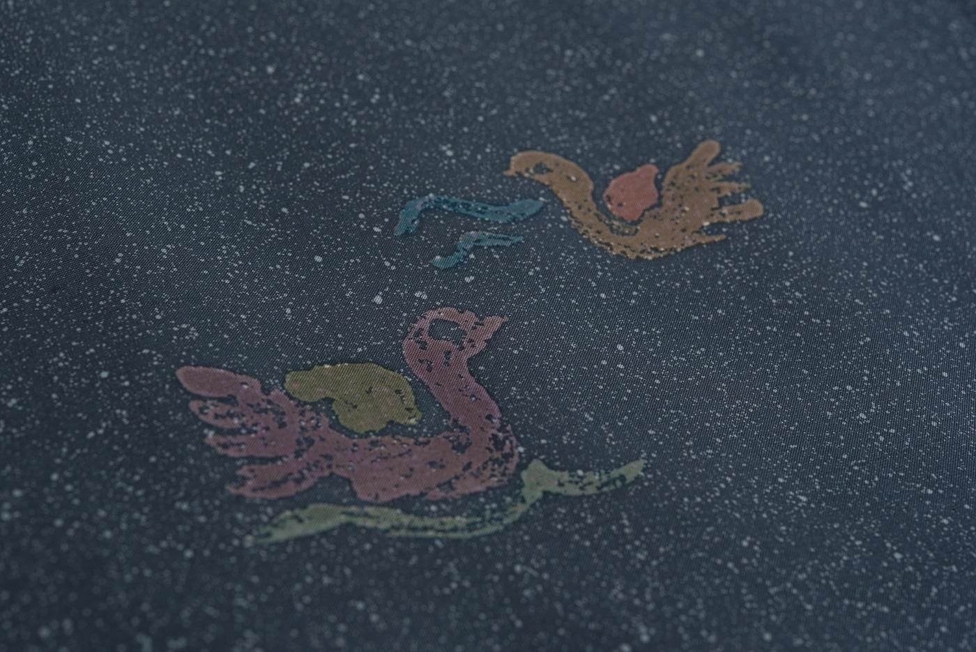 大島紬 付け下げ 鳥と花 - からん::アンティーク着物