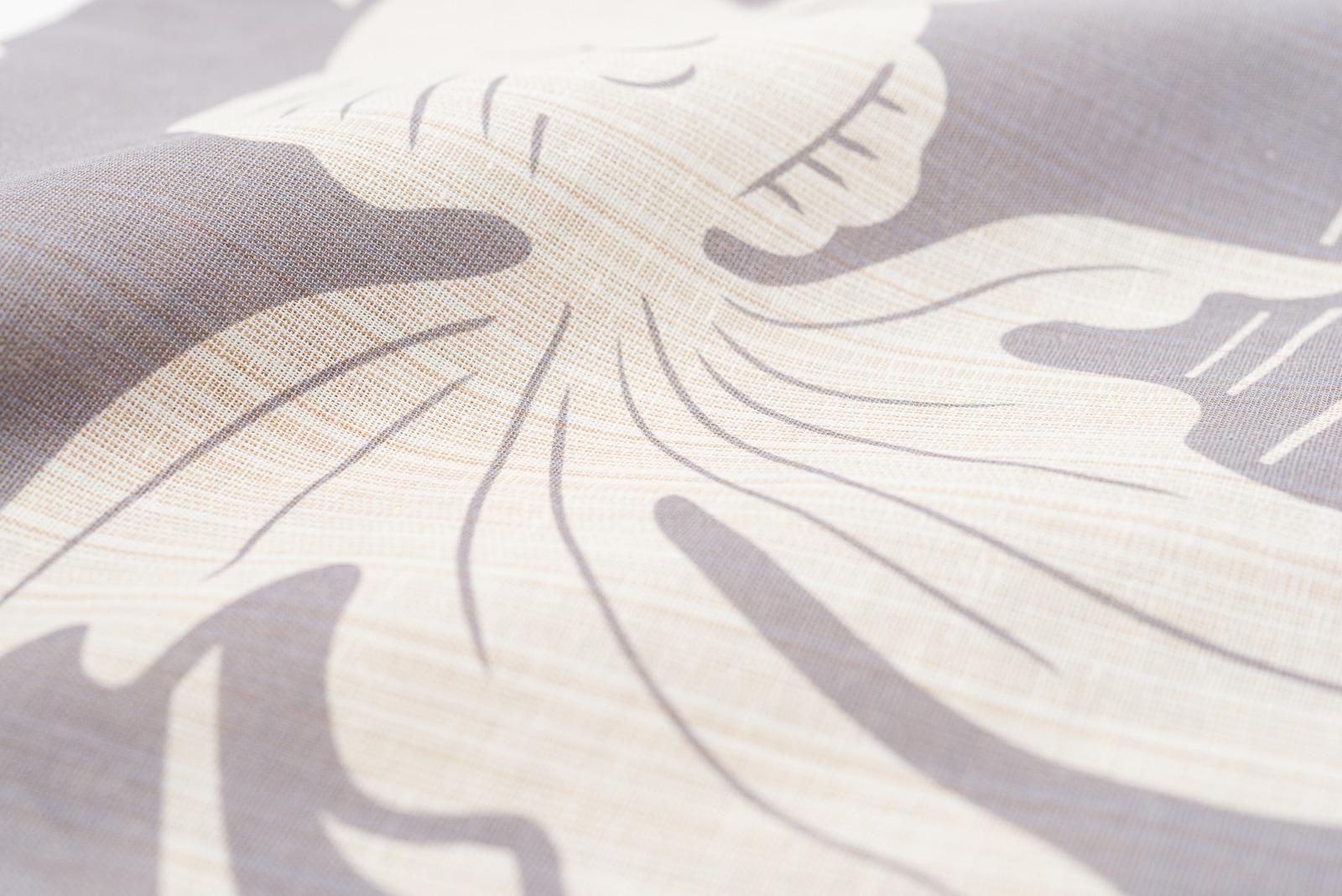 新品浴衣 綿麻 【金魚と波模様】気持ち良さそうに泳いでいる金魚★涼しげ♪ 新品浴衣 綿麻 金魚と水の輪 - からん::アンティーク着物