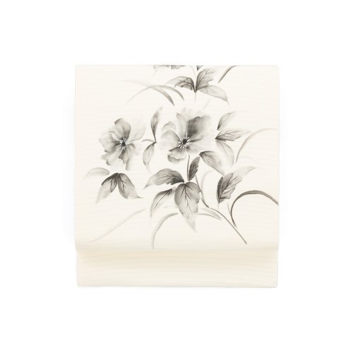 夏帯　絽　墨色の花　作家物のサムネイル画像