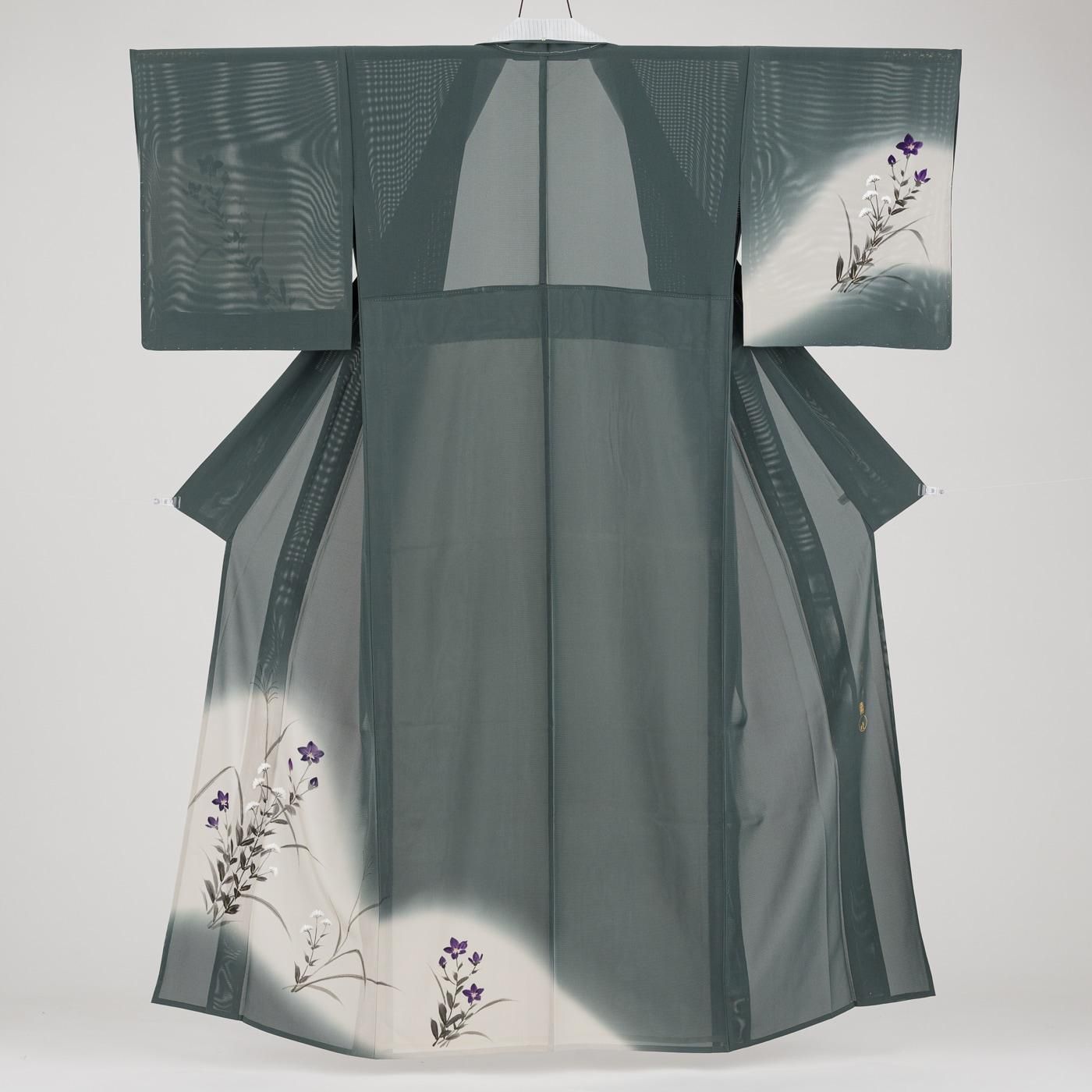 D275 夏着物　訪問着　桔梗　絽　正絹　極美品 D275 夏着物 訪問着 桔梗 絽 正絹 極美品 - メルカリ