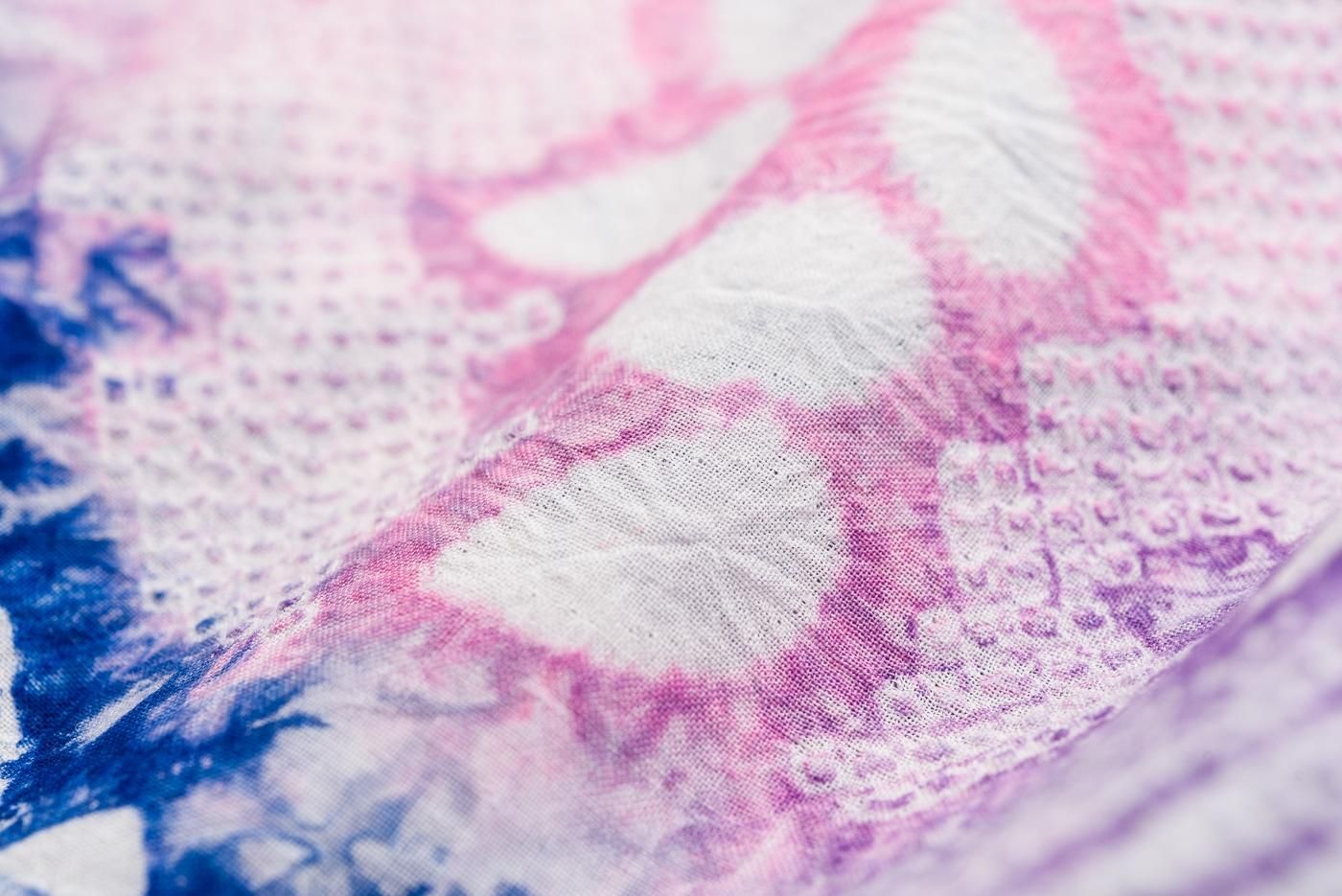 新品未使用　有松絞り　浴衣　証紙　花に扇 新品 浴衣 有松絞り ピンク 花に扇 証紙