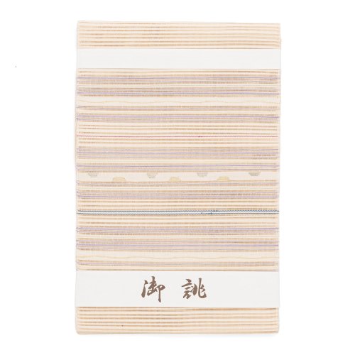 新品　夏帯　絽綴れ　八寸名古屋帯　水玉リボンのサムネイル画像