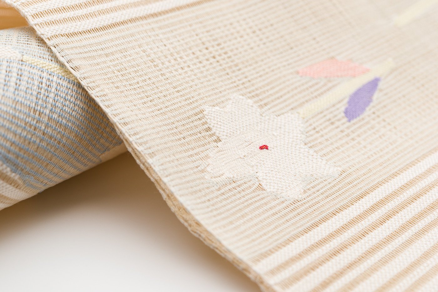 新品 未仕立て 正絹 なごや帯 絽綴れ つづれ 夏帯 刺繍 中国 八寸名古屋帯
