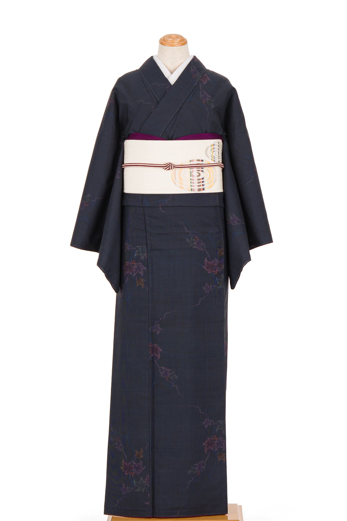 大島紬 蔦の葉模様 - からん::アンティーク着物・リサイクル着物の通販 