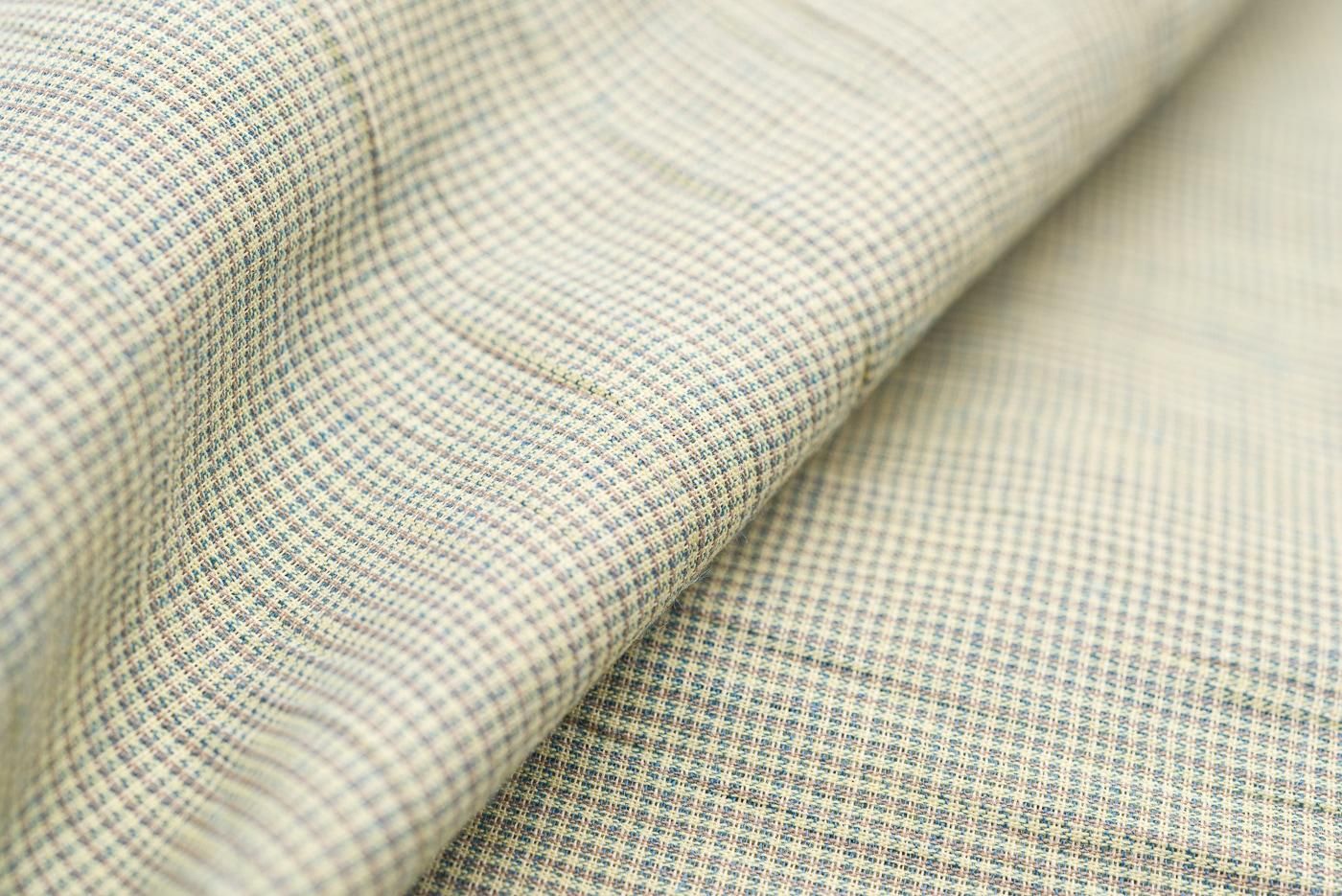 新品浴衣 綿麻 格子 トールサイズ 裄長 ゆったりサイズ - からん