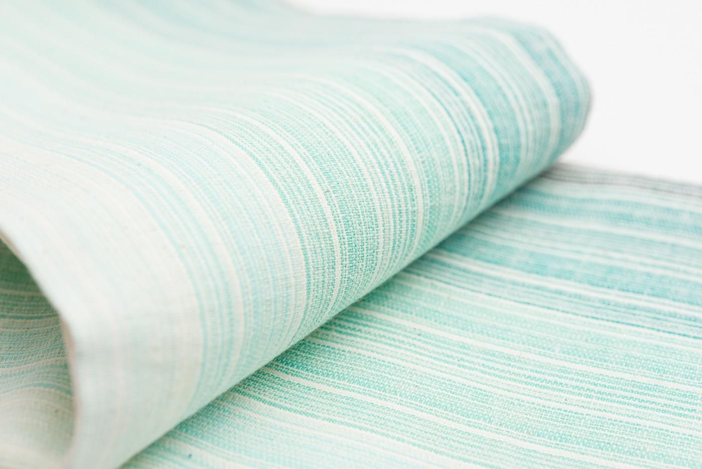 綿麻 半幅帯 グリーン系 グリーン系 綿麻 半幅帯