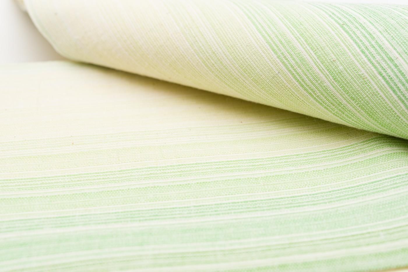 新品半幅帯 綿麻 アップルグリーングラデーション - からん