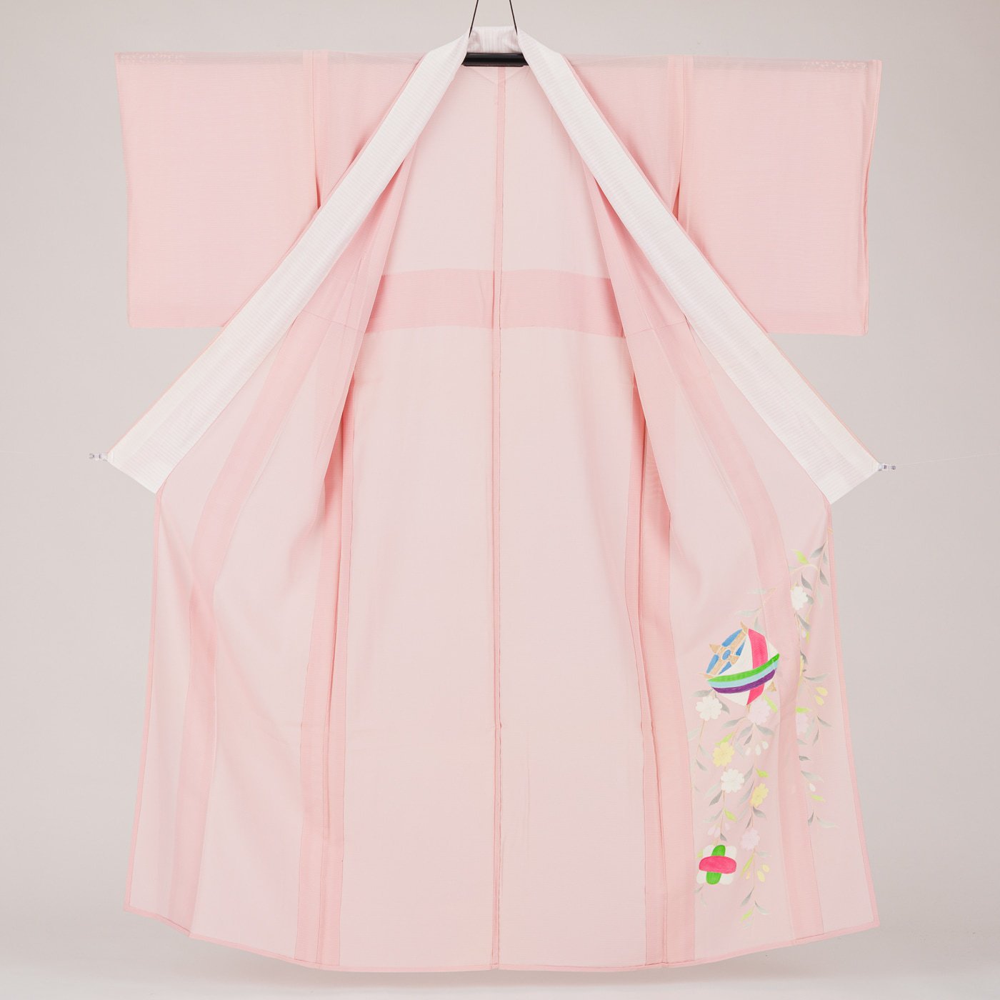 絽 一つ紋 色留袖 糸巻きと桜 - からん::アンティーク着物・リサイクル