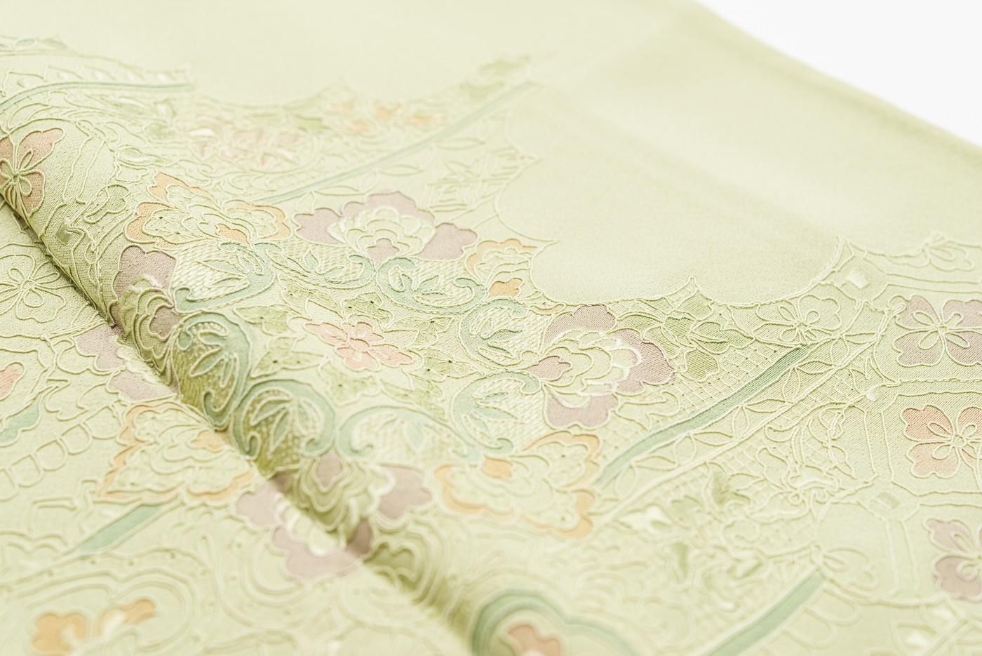 逸品！ピンク系】汕頭刺繍の訪問着