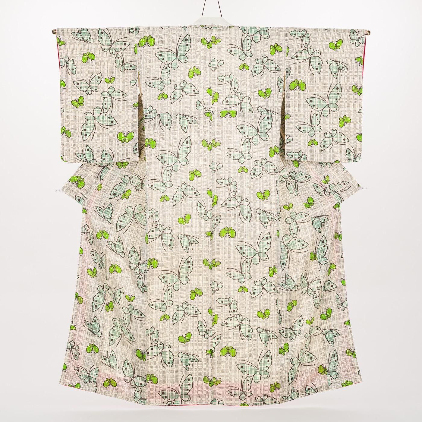 緑の蝶々 - からん::アンティーク着物・リサイクル着物の通販サイト