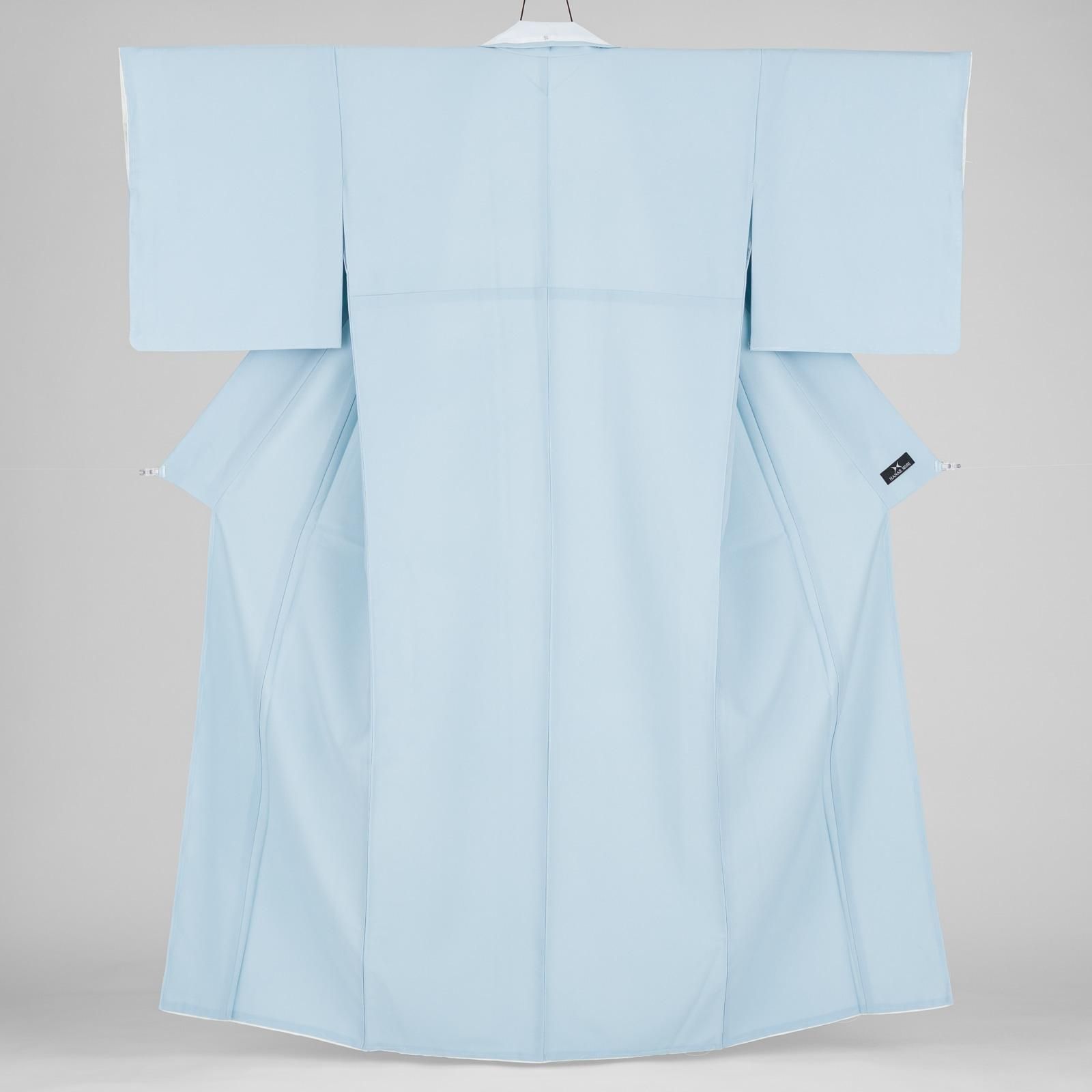 L】新品 HANAE MORI 洗える色無地 無紋 アイスブルー - からん