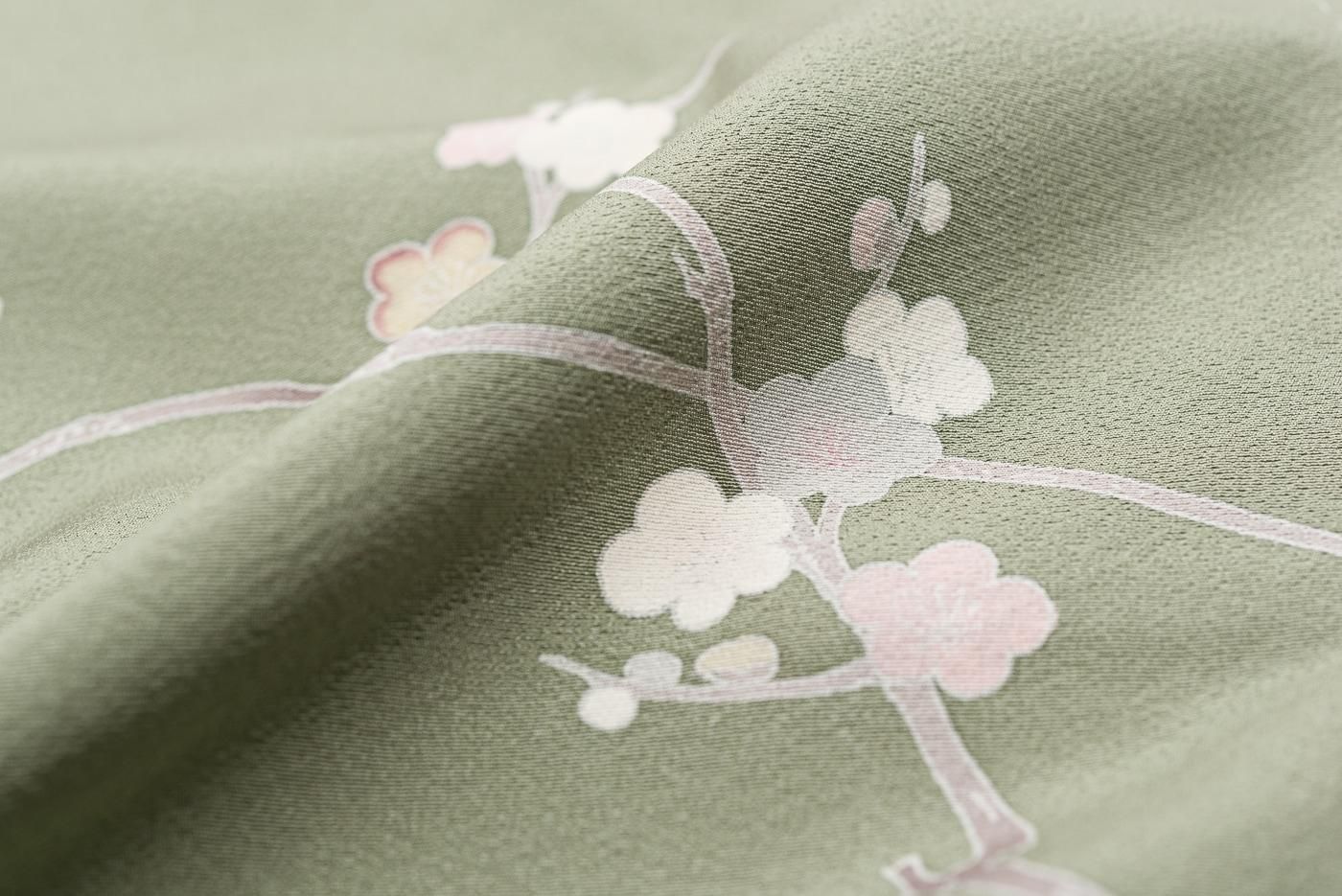 訪問着 手描き友禅 枝花模様 ますいわ屋 - からん::アンティーク着物