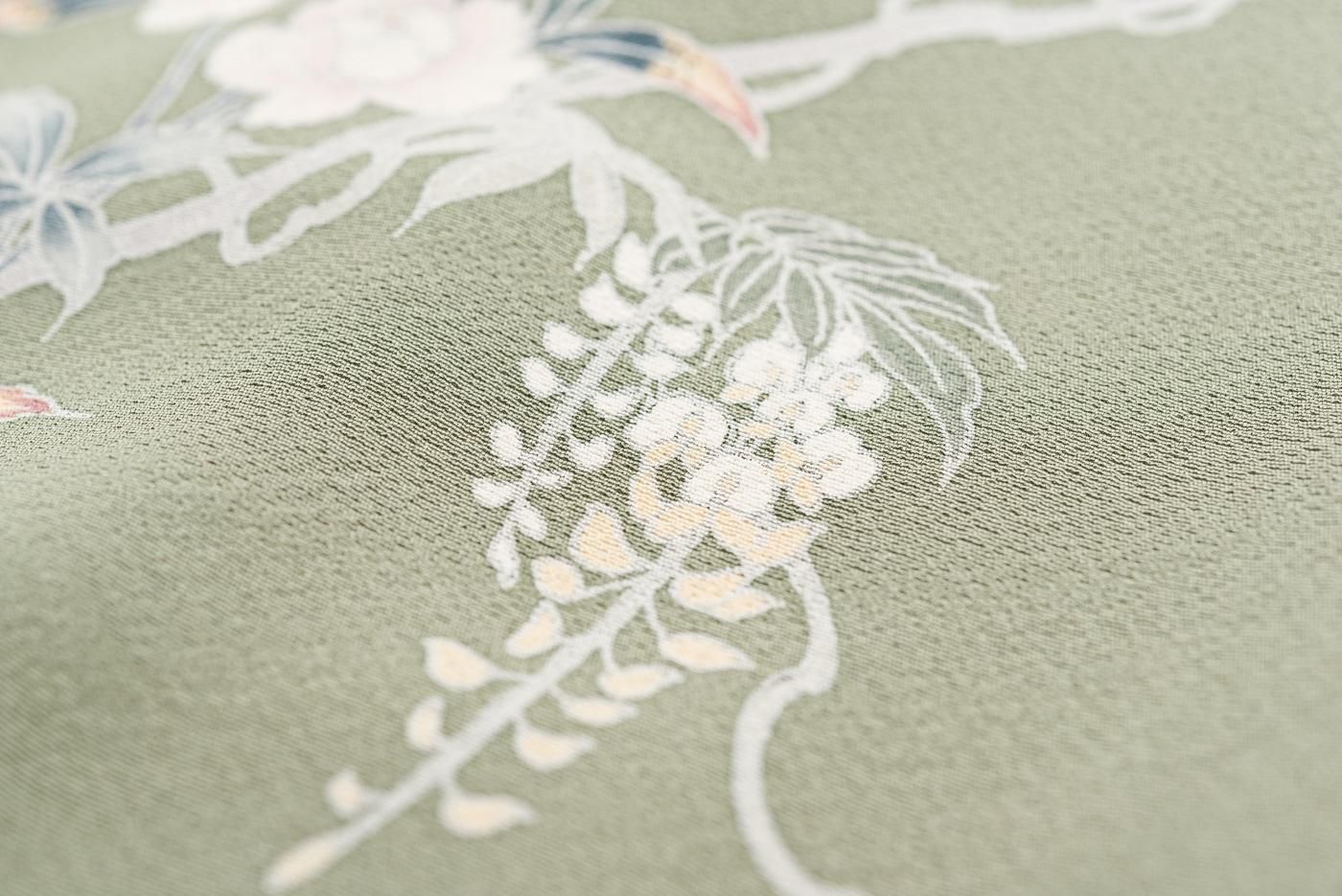 訪問着 手描き友禅 枝花模様 ますいわ屋 - からん::アンティーク着物