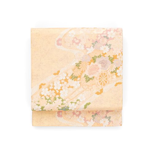 袋帯●霞に花車
