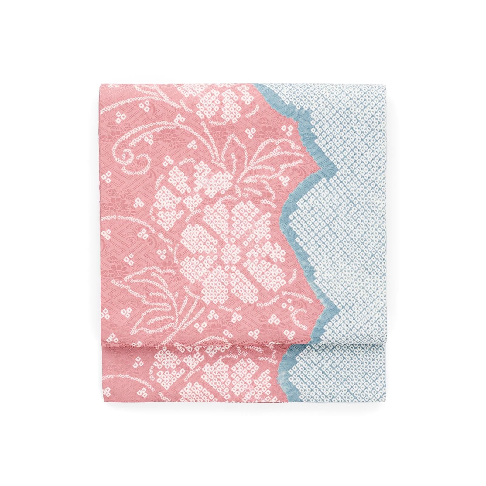 名古屋帯 紺色と白色の雲模様 絞り 3e21a105d0061f77c592f731194262