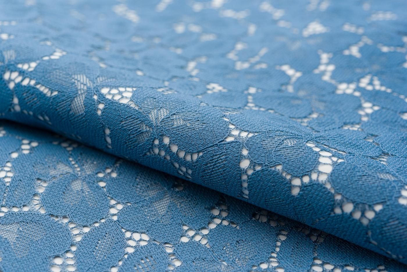 (むつき専用)薄い青色 レース小紋着物 新品 レース着物 クローバー 青 - からん::アンティーク着物