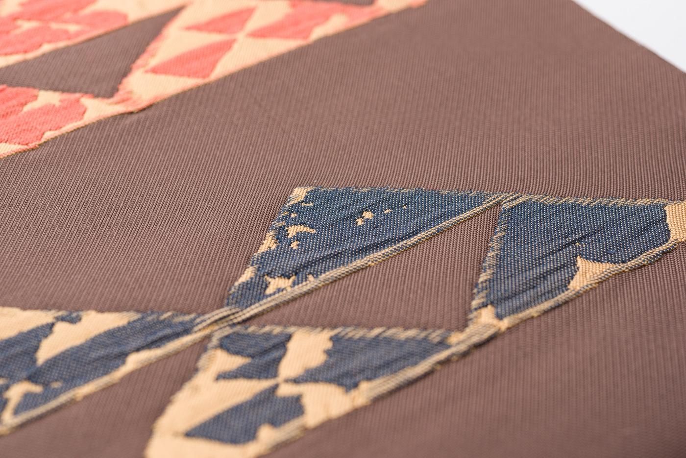 小紋 柿渋染 古代壁画文様 全体柄 正絹 反物 小紋 柿渋染 古代壁画文様 全体柄 正絹 反物